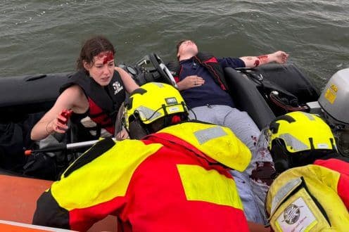 Reddingsboot op het Markermeer